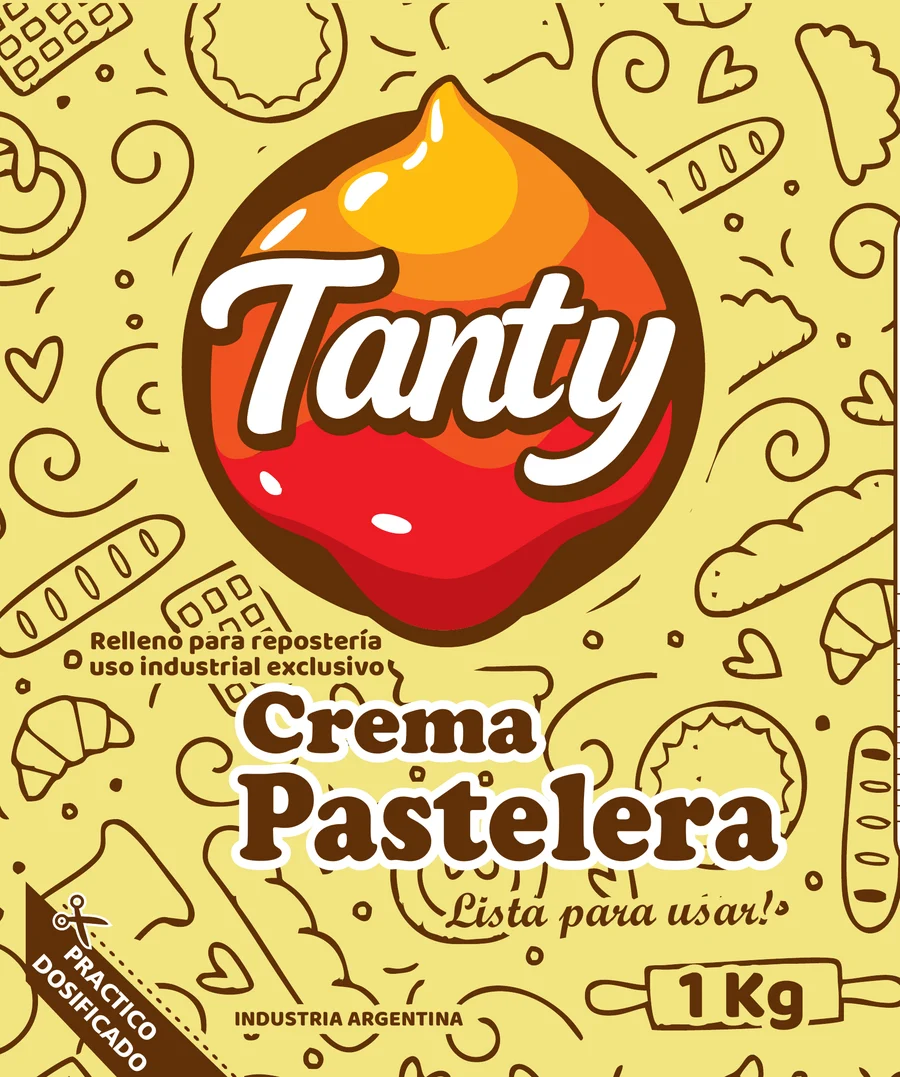 Bolsa de 1 kg de Crema Pastelera Tanty, lista para usar